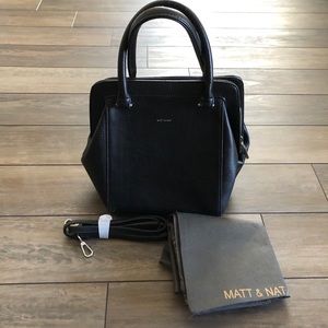 Matt and Nat black vegan leather satchel purse